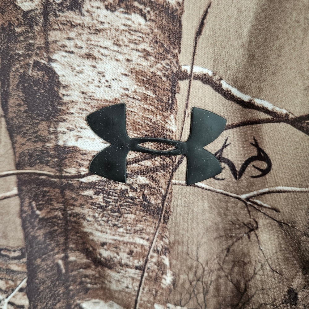 Under Armour RealTree Storm1 Kids Youth Large Camo Hoodie Fleece Lined Loose Fit - Picture 2 of 6